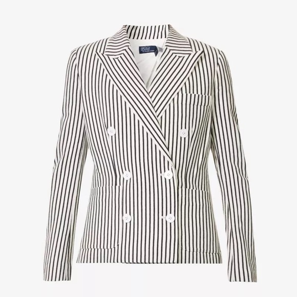 Polo Ralph Lauren striped double-breasted blazer Size 4 - Picture 1 of 6